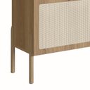 Ver imagem 6 de Rack para TV até 65 Polegadas 183cm Pés em Madeira Maciça 2 Portas Palhinha Oslo Marrom
