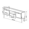 Rack para TV até 65 Polegadas 2 Portas 183cm Palhinha Pé Madeira Oslo  - 3