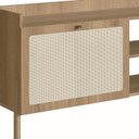 Ver imagem 5 de Rack para TV até 65 Polegadas 183cm Pés em Madeira Maciça 2 Portas Palhinha Oslo Marrom