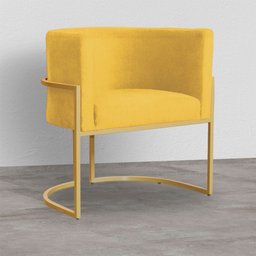 Kit 2 Poltronas Decorativa Sala de Estar Luana Base Gold Suede - 5