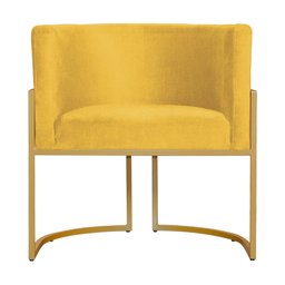 Kit 2 Poltronas Decorativa Sala de Estar Luana Base Gold Suede - 6