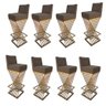 Kit 08 Banquetas Luma Base de Ferro Sued Marrom Rato - D'classe Decor - 1