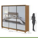 Ver imagem 4 de Guarda Roupa Casal com 3 Espelhos 3 Portas de Correr 6 Gavetas e Pés 270,5cm Spazio Super Glass Móveis Lopas