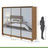 Guarda Roupa Casal com 3 Espelhos 3 Portas de Correr 6 Gavetas e Pés 270,5cm Spazio Super Glass Móveis Lopas  - 4
