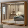 Guarda Roupa Casal com 3 Espelhos 3 Portas de Correr 6 Gavetas e Pés 270,5cm Spazio Super Glass Móveis Lopas  - 1