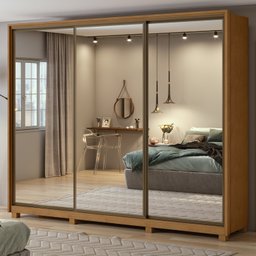 Guarda Roupa Casal com 3 Espelhos 3 Portas de Correr 6 Gavetas e Pés 270,5cm Spazio Super Glass Móveis Lopas - 1 Guarda Roupa Casal com 3 Espelhos 3 Portas de Correr 6 Gavetas e Pés 270,5cm Spazio Super Glass Móveis Lopas - 1