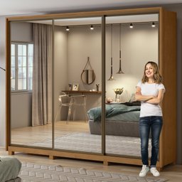 Guarda Roupa Casal com 3 Espelhos 3 Portas de Correr 6 Gavetas e Pés 270,5cm Spazio Super Glass Móveis Lopas - 8 Guarda Roupa Casal com 3 Espelhos 3 Portas de Correr 6 Gavetas e Pés 270,5cm Spazio Super Glass Móveis Lopas - 8