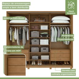 Guarda Roupa Casal com 3 Espelhos 3 Portas de Correr 6 Gavetas e Pés 270,5cm Spazio Super Glass Móveis Lopas - 10 Guarda Roupa Casal com 3 Espelhos 3 Portas de Correr 6 Gavetas e Pés 270,5cm Spazio Super Glass Móveis Lopas - 10