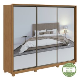 Guarda Roupa Casal com 3 Espelhos 3 Portas de Correr 6 Gavetas e Pés 270,5cm Spazio Super Glass Móveis Lopas - 9 Guarda Roupa Casal com 3 Espelhos 3 Portas de Correr 6 Gavetas e Pés 270,5cm Spazio Super Glass Móveis Lopas - 9