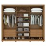 Guarda Roupa Casal com 3 Espelhos 3 Portas de Correr 6 Gavetas e Pés 270,5cm Spazio Super Glass Móveis Lopas  - 2