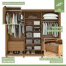 Guarda Roupa Casal com 3 Espelhos 3 Portas de Correr 6 Gavetas e Pés 270,5cm Spazio Super Glass Móveis Lopas  - 11
