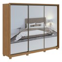 Ver imagem 3 de Guarda Roupa Casal com 3 Espelhos 3 Portas de Correr 6 Gavetas e Pés 270,5cm Spazio Super Glass Móveis Lopas