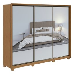 Guarda Roupa Casal com 3 Espelhos 3 Portas de Correr 6 Gavetas e Pés 270,5cm Spazio Super Glass Móveis Lopas - 3 Guarda Roupa Casal com 3 Espelhos 3 Portas de Correr 6 Gavetas e Pés 270,5cm Spazio Super Glass Móveis Lopas - 3