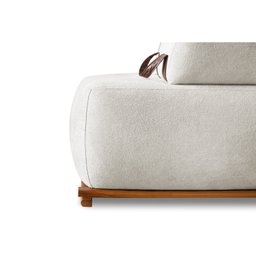 Sofá Dubai 2 Lugares 1.60m Tecido Bouclê Branco para Sala Bz Home Decor - 6