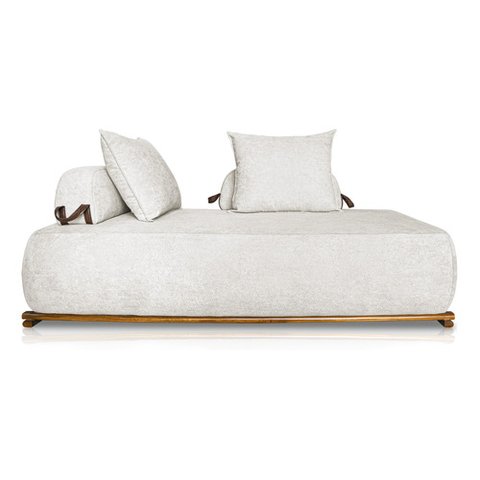 Sofá Dubai 2 Lugares 1.60m Tecido Bouclê Branco para Sala Bz Home Decor