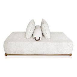 Sofá Dubai 2 Lugares 1.60m Tecido Bouclê Branco para Sala Bz Home Decor - 2