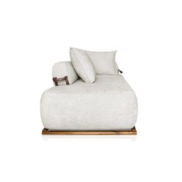 Sofá Dubai 2 Lugares 1.60m Tecido Bouclê Branco para Sala Bz Home Decor - 4