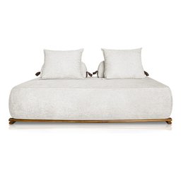 Sofá Dubai 2 Lugares 1.60m Tecido Bouclê Branco para Sala Bz Home Decor - 3