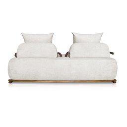Sofá Dubai 2 Lugares 1.60m Tecido Bouclê Branco para Sala Bz Home Decor - 5