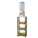 Ver imagem 2 de Fruteira Grecia de Chão para Cozinha com 3 Cestos Organizadores de Ferro Preto Tampo Branco