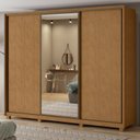 Ver imagem 1 de Guarda Roupa Casal com Espelho 3 Portas de Correr 6 Gavetas e Pés 270,5cm Spazio Glass Espresso Móveis 