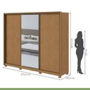Ver imagem 6 de Guarda Roupa Casal com Espelho 3 Portas de Correr 6 Gavetas e Pés 270,5cm Spazio Glass Espresso Móveis 