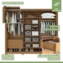 Ver imagem 3 de Guarda Roupa Casal com Espelho 3 Portas de Correr 6 Gavetas e Pés 270,5cm Spazio Glass Espresso Móveis 