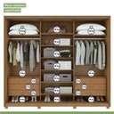 Ver imagem 7 de Guarda Roupa Casal com Espelho 3 Portas de Correr 6 Gavetas e Pés 270,5cm Spazio Glass Espresso Móveis 