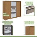 Ver imagem 2 de Guarda Roupa Casal com Espelho 3 Portas de Correr 6 Gavetas e Pés 270,5cm Spazio Glass Espresso Móveis 