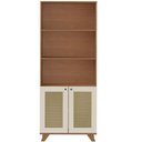 Ver imagem 2 de Estante Livreiro Multiuso para Sala Home Office 2 Portas 3D 70cm Tessaro A05 Cinamomo Off White -