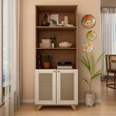 Ver imagem 3 de Estante Livreiro Multiuso para Sala Home Office 2 Portas 3D 70cm Tessaro A05 Cinamomo Off White -