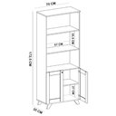 Ver imagem 6 de Estante Livreiro Multiuso para Sala Home Office 2 Portas 3D 70cm Tessaro A05 Cinamomo Off White -