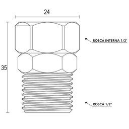 Niple Com Sobre Porca Giratória 1/2" M x F - 3700004 - 2