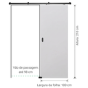 Ver imagem 2 de Porta Branca 100x210cm + Kit de Correr Preto de Sobrepor