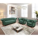 Ver imagem 4 de Kit Sofá 02 Poltronas Chesterfield Conde D'el Via Encanto Veludo Verde