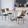 Conjunto Sala de Jantar Mesa Berlim 120x90cm Tampo Madeira/vidro com 4 Cadeiras Md05 Mais Acessórios - 1