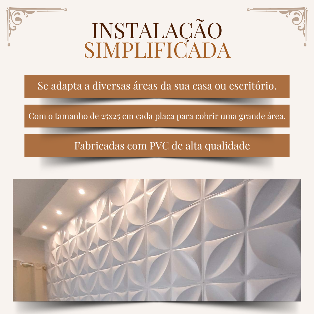 Kit 30 Placas Pvc 3d Revestimento de Parede Decorativa Petalas 25 Cm - 2