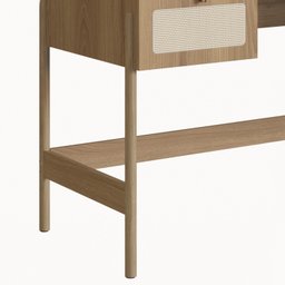 Escrivaninha Mesa Escritório 2 Gavetas 139cm Palhinha Pé Madeira Oslo - 8