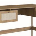 Ver imagem 6 de Escrivaninha Mesa Escritório Palhinha Pé Madeira Oslo 2 Gavetas 139cm Hanover Marrom