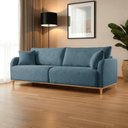 Ver imagem 1 de Sofá Fixo 3 Lugares Luxo 200cm Camila Azul
