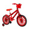 Bicicleta Infantil Aro 16 Nylon + Kit Passeio Vermelha - 16
