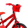 Bicicleta Infantil Aro 16 Nylon + Kit Passeio Vermelha - 10