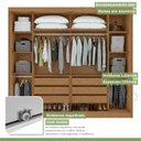 Ver imagem 5 de Guarda Roupa Casal com Espelho 2 Portas 6 Gavetas Toronto Plus Espresso Móveis