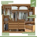 Ver imagem 3 de Guarda Roupa Casal com Espelho 2 Portas 6 Gavetas Toronto Plus Espresso Móveis