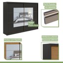 Ver imagem 2 de Guarda Roupa Casal com Espelho 2 Portas 6 Gavetas Toronto Plus Espresso Móveis