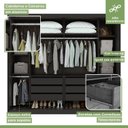 Ver imagem 3 de Guarda Roupa Casal com Espelho 2 Portas 6 Gavetas Toronto Plus Espresso Móveis