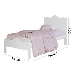 Cama Solteiro Nina Moveis House Branco - 5 Cama Solteiro Nina Moveis House Branco - 5