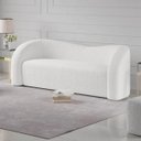 Ver imagem 2 de Sofá Curvo 3 Lugares Organico Sala Recepção Escritório Coréia 180cm Bouclé