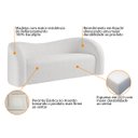 Ver imagem 4 de Sofá Curvo 3 Lugares Organico Sala Recepção Escritório Coréia 180cm Bouclé