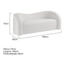 Ver imagem 3 de Sofá Curvo 3 Lugares Organico Sala Recepção Escritório Coréia 180cm Bouclé